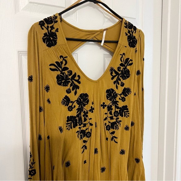 Free People Cut Out Mustard Dress